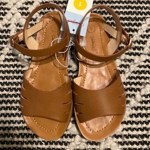 Cat & Jack NWT girl’s brown sandals, Size 1 youth